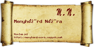 Menyhárd Nóra névjegykártya