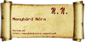 Menyhárd Nóra névjegykártya