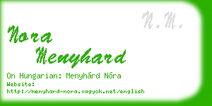 nora menyhard business card