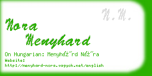 nora menyhard business card